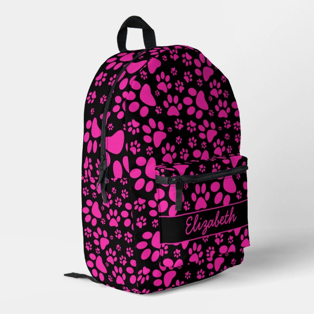 Mochila Impresa Impresiones de color rosa personalizadas (Esquina izquierda trasera)