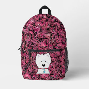 Mochila Impresa Impresiones Florales de KiniArt Fluffy Westie