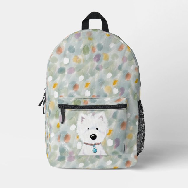 Mochila Impresa Impresiones kiniArt Fluffy Westie (Anverso)