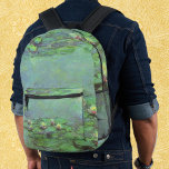 Mochila Impresa Impresionismo vintage por Claude Monet<br><div class="desc">Waterlilies (1914) de Claude Monet es una pintura floral vintage de arte fino e impresionista. Uno de los varios cuadros de nenúfares que Monet pintó junto al estanque en su jardín de flores de temporada de primavera en Giverny, Francia. Sobre el artista: Claude Monet (1840-1926) fue fundador del movimiento de...</div>