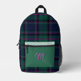 Mochila Impresa Impreso en monogramo de color Cooper Plaid