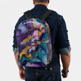 Mochila Impresa Impreso en todo nombre personalizado Agata Púrpura