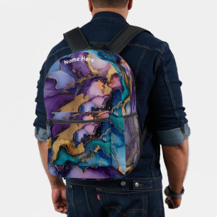 Mochila Impresa Impreso en todo nombre personalizado Agata Púrpura