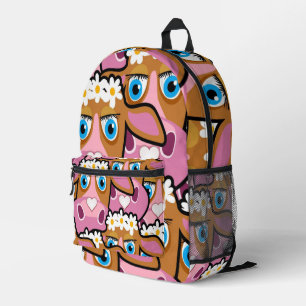 Mochila Impresa Imprimir Cortar Sew Bag Flor Vaca Rosa