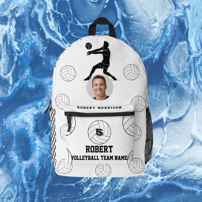 Mochila Impresa Imprimir Cortar Sew Bag Voleibol blanco negro (Print Cut Sew Bag Volleyball black white)