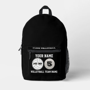 Mochila Impresa Imprimir Cut Sew Bag chicas voleibol blanco negro