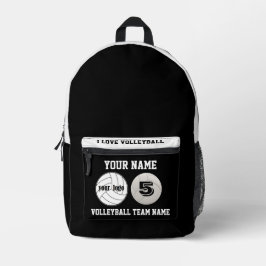 Mochila Impresa Imprimir Cut Sew Bag chicas voleibol blanco negro