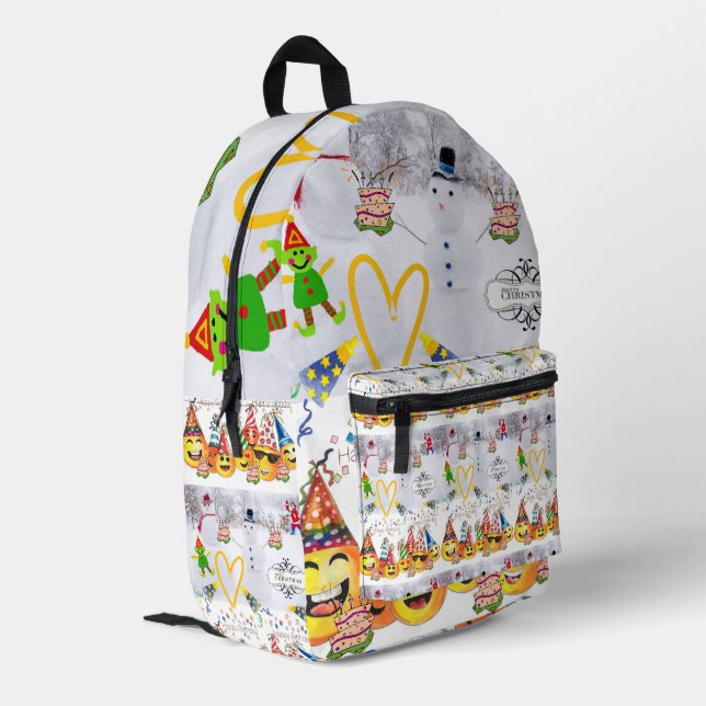 Mochila Impresa Imprimir Cut Sew Bag Feliz cumpleaños navidad (Esquina izquierda trasera)