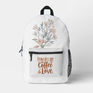 Mochila Impresa Impulsado por Café y Amor – Diseño de Vida de Mamá