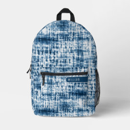 Mochila Impresa Índigo azul y blanco Shibori Pattern Guay Adolesce