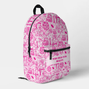 Mochila Impresa ingeniera de planos arquitectónicos modernos rosad