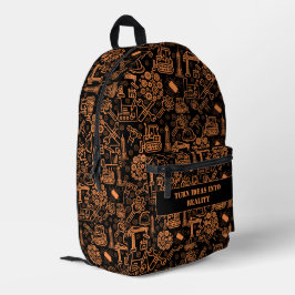 Mochila Impresa Ingeniero de diseño arquitectónico moderno negro