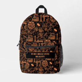 Mochila Impresa Ingeniero de diseño arquitectónico moderno negro