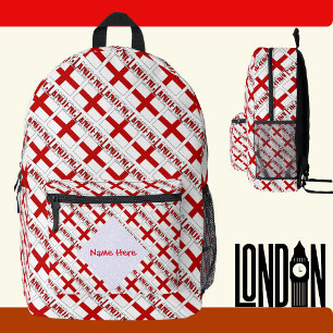 Mochila Impresa Inglaterra y bandera inglesa azulejada roja person