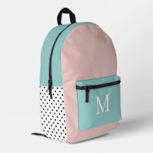 Inicial monograma de niña en rosa y verde menta