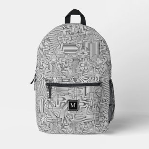 Mochila Impresa Inicial monogramada moderna de mediados de siglo e