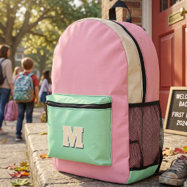 Mochila Impresa Inicial multicolor brillante con monograma