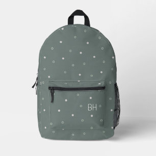 Mochila Impresa Iniciales de monograma de puntos neutros de polka 