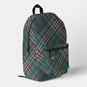 Mochila Impresa Iniciales de monograma de revisión moderna y elega