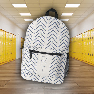 Mochila Impresa Iniciales de monograma simples de flechas geométri
