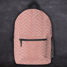 Mochila Impresa Iniciales de monograma simples de flechas geométri