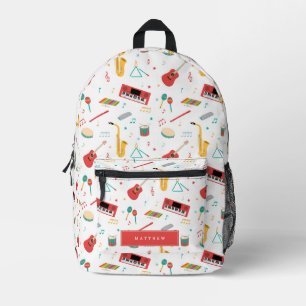 Mochila Impresa Instrumentos Musicales Tema Música Patrón Escuela