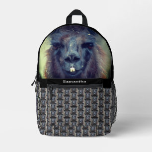 Mochila Impresa Intensa cara de llama negra personalizada