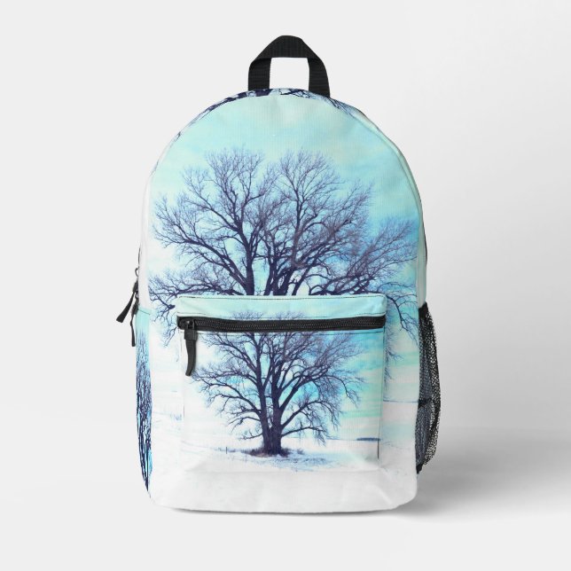 Mochila Impresa Invierno Azul (Anverso)