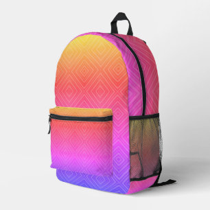 Mochila Impresa Ipanema Arcoiris Hipnótico Diamante Arte Pop Moder