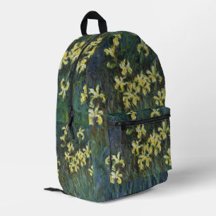 Mochila Impresa Iris amarillos de Claude Monet, Arte fino vintage