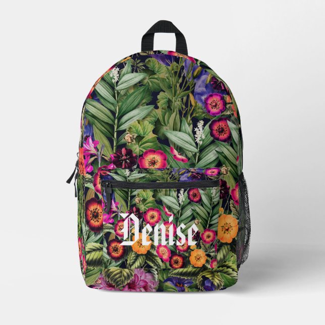 Mochila Impresa Isla Floral Prado Rosa (Anverso)