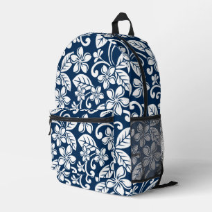 MOCHILA IMPRESA ISLAND PLUMERIA PATTERN EN NAVY
