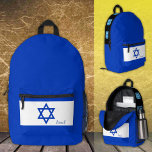 Mochila Impresa Israel, mochila, Bandera israelí, Menorah/personal<br><div class="desc">Mochila: Bolsa de estilo de la bandera israelí patriótica con colores Menorah e Israel - fácil de personalizar aún más - amor a mi país,  viajes,  patriotas,  bolso de colegio,  equipo universitario / hincha deportiva</div>