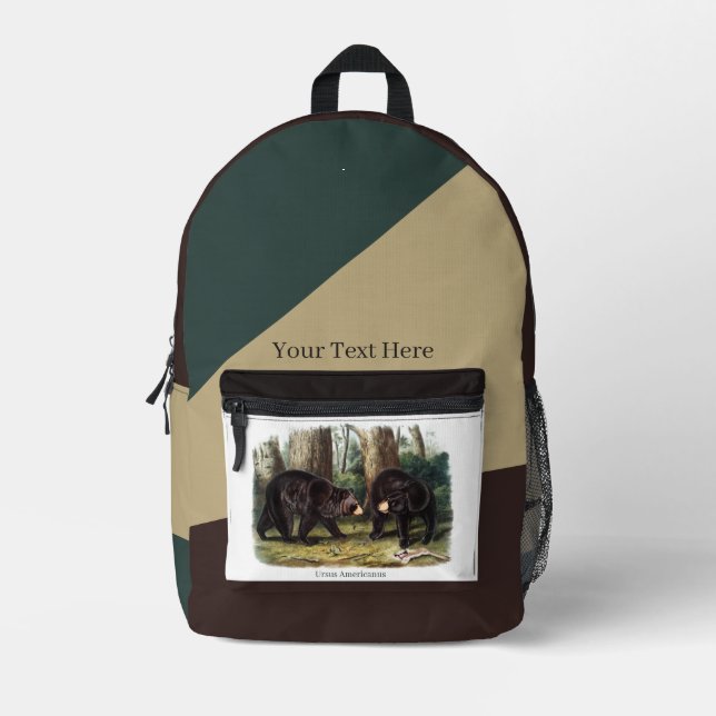 Mochila Impresa J.W. Audubon - Oso Negro Ursus Americanus (Anverso)