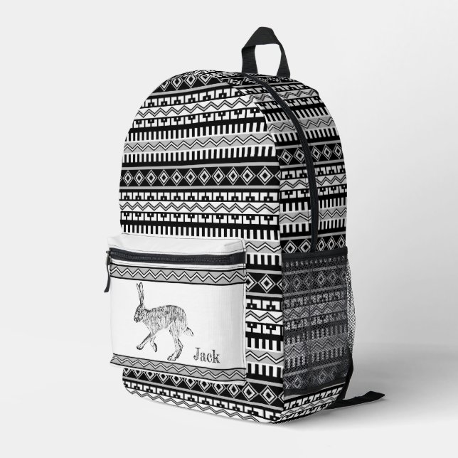 Mochila Impresa Jackrabbit del Suroeste y Geométrico Personalizado (Esquina derecha trasera )