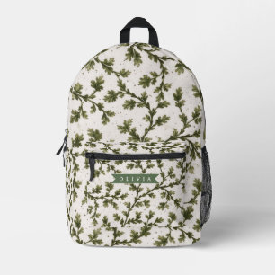 Mochila Impresa Jardín Botánico Verde Vintage Rústico Personalizad