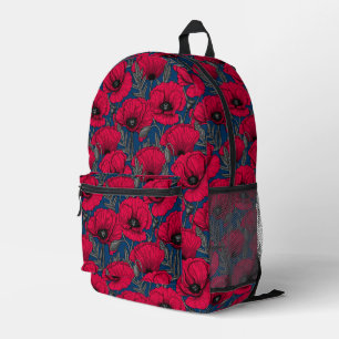 Mochila Impresa Jardín de adormidera nocturno