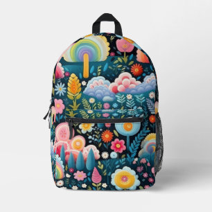 Mochila Impresa Jardín de Arcoíris Caprichoso Patrón de Fantasía F