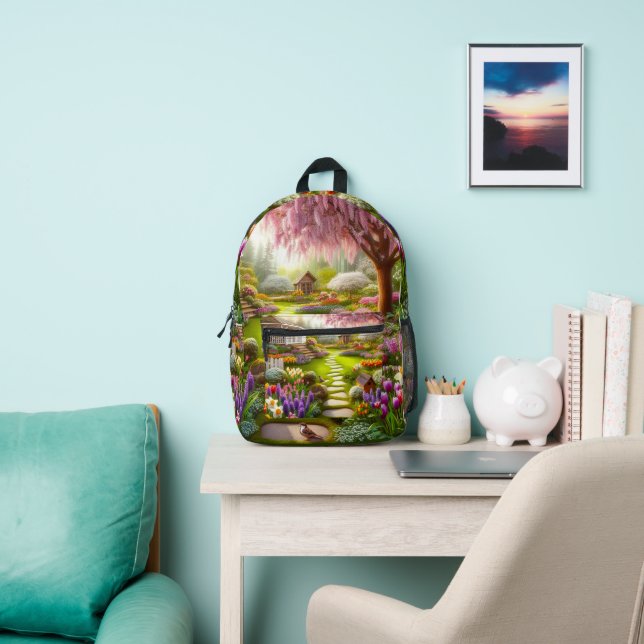 Mochila Impresa Jardín de flores bonitas  (in situ)