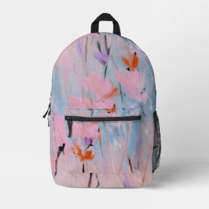 Mochila Impresa Jardín de flores silvestres en acuarela pastel