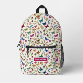 Mochila Impresa Jardín de Mariposas Personalizado