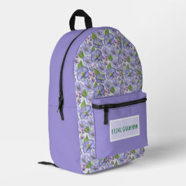 Mochila Impresa Jardín de Violetas Pensamientos