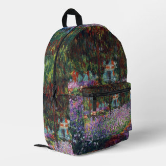 Mochila Impresa Jardín del artista en Giverny por Claude Monet