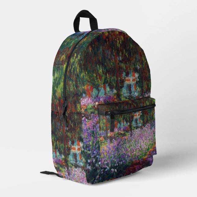 Mochila Impresa Jardín del artista en Giverny por Claude Monet (Esquina izquierda trasera)