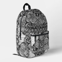 Jardín floral blanco y negro Boho Moda Paisley