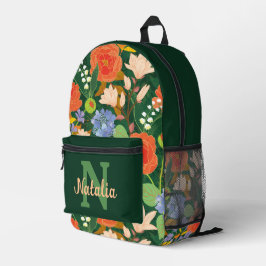 Mochila Impresa Jardín Floral de Medianoche Personalizado