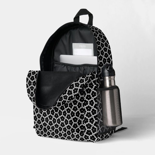 Mochila Impresa Jardín Gótico (Esquina trasera derecha (abierta))