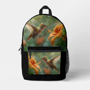 Mochila Impresa Jardín Hummingbird moderno