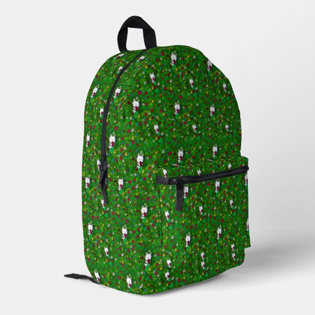 Mochila Impresa Jardín Westies KiniArt  (Esquina izquierda trasera)