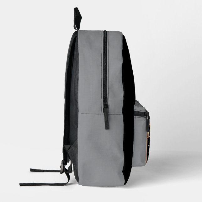 Mochila Impresa Jefe de color negro (Izquierda)